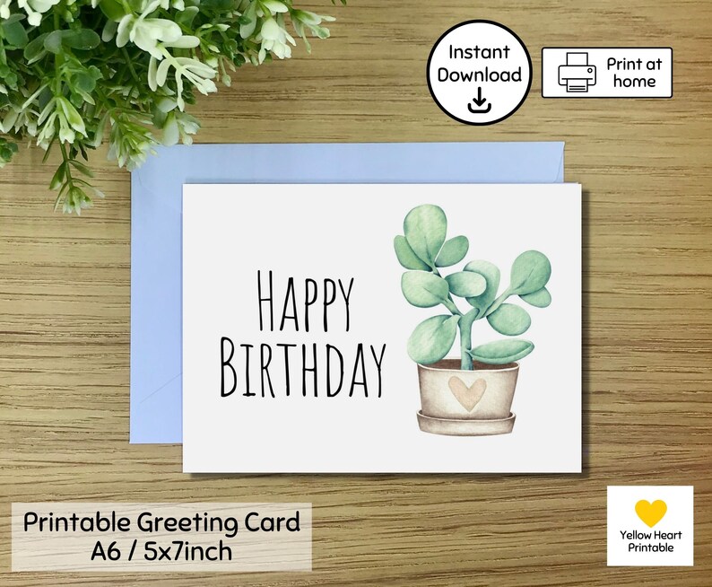 Happy Birthday Card Print at Home Birthday Card Instant Etsy