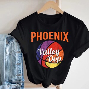 Vintage Phoenix Basketball Valley Oops Black TShirt, Phoenix Basketball Team Colorful Retro Shirt, American Basketball Shirt, Gifts For Fans