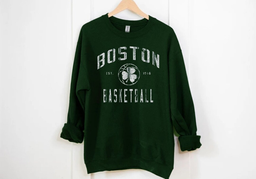 Boston Basketball Team Shamrock EST 1946 Vintage Classic Old School