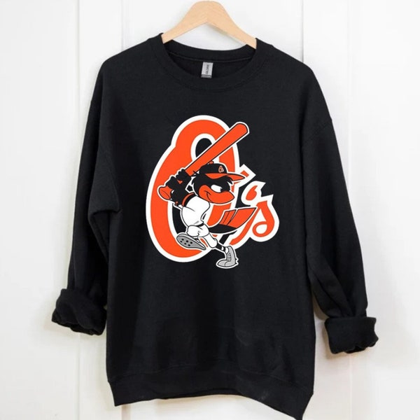 Vintage Baltimore Baseball Team Mascot Black Sweatshirt, Baltimore Baseball Retro Sweatshirt, Baltimore City Sports Shirt, Gifts For Dad