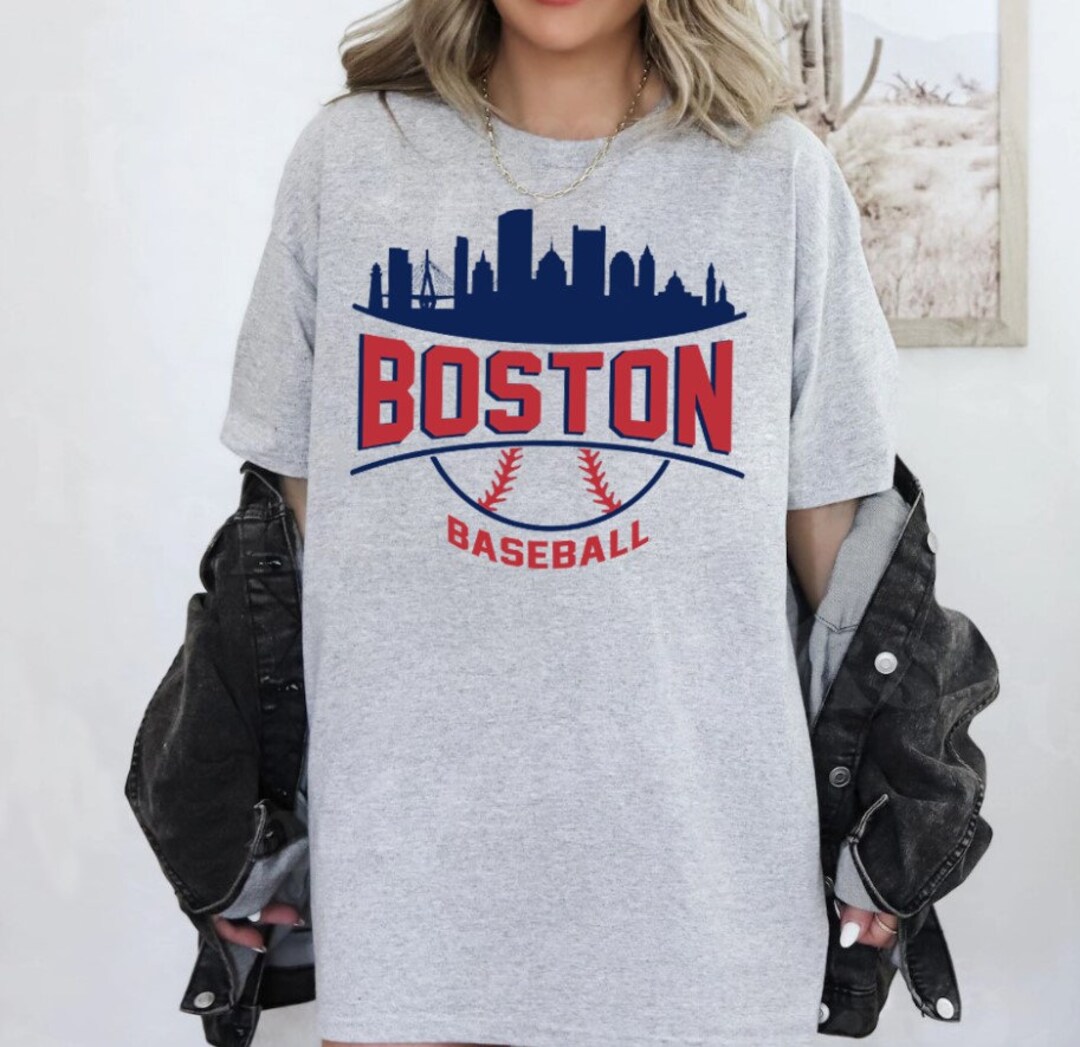 Xtreme Apparel Boston City Baseball Skyline T-Shirt - Mens Graphic Tee, Made In USA - View #9