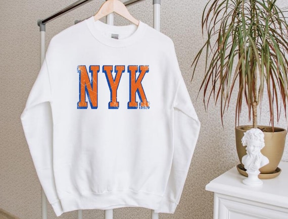 New York Basketball Team Distressed Vintage White Sweatshirt - Etsy
