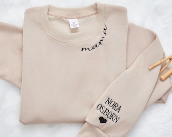 Sweat-shirt maman, chemise brodée personnalisée, révélation de grossesse, sweat à capuche pour l'année de l'Est, rendez-vous personnalisé, cadeau pour une nouvelle maman, cadeau de fête des mères