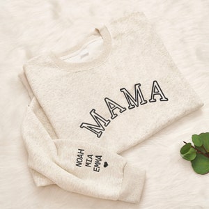 Custom Mama Embroidered Sweatshirt, Personalized Mom Sweatshirt, Birthday Gift for Mom, Minimalist Cool Mom Sweater, Mother's Day Gift