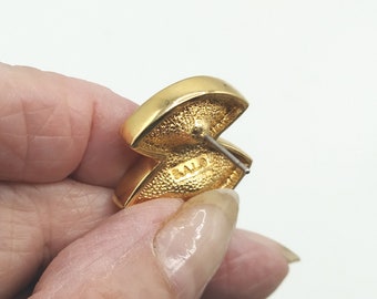 ヴィンテージ スワロフスキー イヤリング：22K ゴールドメッキ、刻印