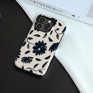 Etui na telefon Dark Floral na iPhone'a 15 Etui na iPhone'a 15 Pro Max 12 Pro, etui na iPhone'a 15 11 SE X XS XR, etui z personalizowanym imieniem