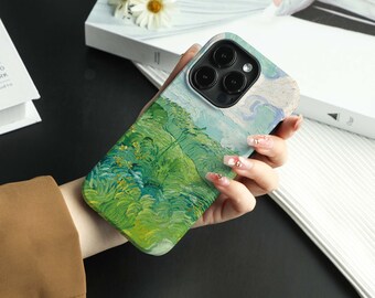 iPhone-skal med bergsmotiv och oljemålning för iPhone 15, iPhone 14 Pro Max, iPhone 13 Pro, iPhone 8, 11 SE, X XS XR, Personligt namnskal