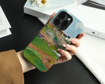 iPhone-skal med vårliknande oljemålning för iPhone 15, iPhone 14 Pro Max, iPhone 13 Pro, iPhone 8, 11 SE, X XS XR, Personligt namnskal