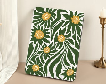 Green Plant Gerbera iPad Air 4 iPad Pro 12.9 Case, iPad 10.2 iPad 9.7 Case, iPad Mini 6 iPad 8th iPad Pro 11 iPad 9th Generation Cover