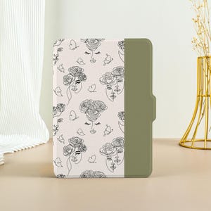 Floral Face Print Kindle Case, Kindle Paperwhite 11th Generation Paperwhite 2021 Case, All New Kindle Case Kindle Cover with Auto Wake