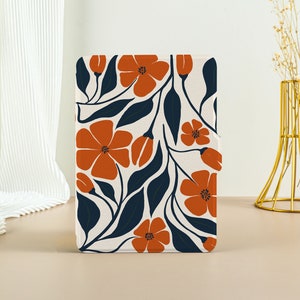 Tangerine Flowers Kindle Case Kindle Paperwhite 11th Generation, Paperwhite 2021 Case, All New Kindle Case Kindle Cover with Wake/Sleep