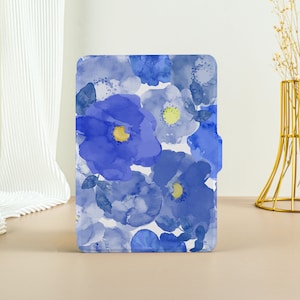 Dark Blue Flowers Kindle Case Kindle Paperwhite 11th Generation, Paperwhite 2021 Case, All New Kindle Case Kindle Cover with Auto Wake/Sleep