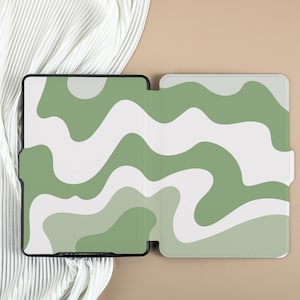 Matcha Wave Line Kindle-hoesje Kindle Paperwhite 11e generatie, Paperwhite 2021-hoesje, geheel nieuwe Kindle-hoesje Kindle Cover met automatisch activeren/slapen