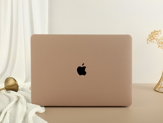 Coffee Cobblestone Print Laptop Case MacBook Air 15 2023, Vegan Leather MacBook Cover for Neo A18 Pro 14 16 M2 M3 M4 Pro 13 2026 Laptop Case