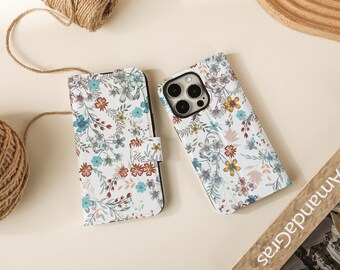 William Morris Retro Print Flip Plånboksfodral för iPhone 17 16 15 14 13 12 11 8 7 SE X XR Pro Max, Plånboksfodral, Telefonfodral Plånbok