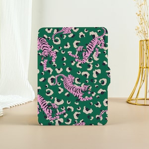 Funda Kindle Green Tiger para Kindle Paperwhite de 11.ª generación, funda para Paperwhite 2021, nueva funda Kindle con función de encendido y apagado automático.
