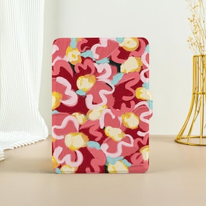 Abstract Flowers Kindle Case, Kindle Paperwhite 11th Generation Paperwhite 2021 Case, All New Kindle Case Kindle Cover with Auto Wake
