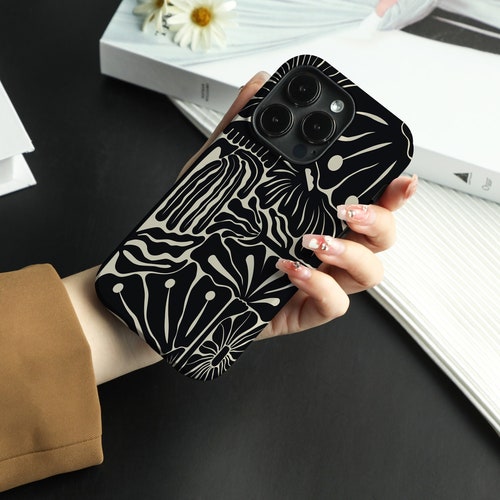 Midnight Flora iPhone Case for iPhone 17 16 15 Case iPhone 14 Pro Max 13 Pro Case iPhone 8 11 SE X XS XR Case Personalised Name Case