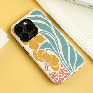 Abstract Floral Prints iPhone Case for iPhone 15 Case iPhone 14 Pro Max 13 Pro Case iPhone 8 11 SE X XS XR Case Personalised Name Case