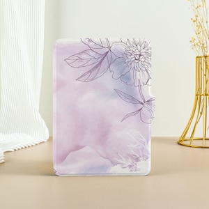 Ombre Art Floral Kindle Case Kindle Paperwhite 11th Generation 6.8&quot; Paperwhite 2021 Case All New Kindle Case Kindle Cover with Auto Wake