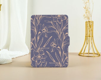 Outline Floral Trendy Kindle Case Kindle Paperwhite 11th Generation, Paperwhite 2021 Case, All New Kindle Case Kindle Cover with Wake/Sleep