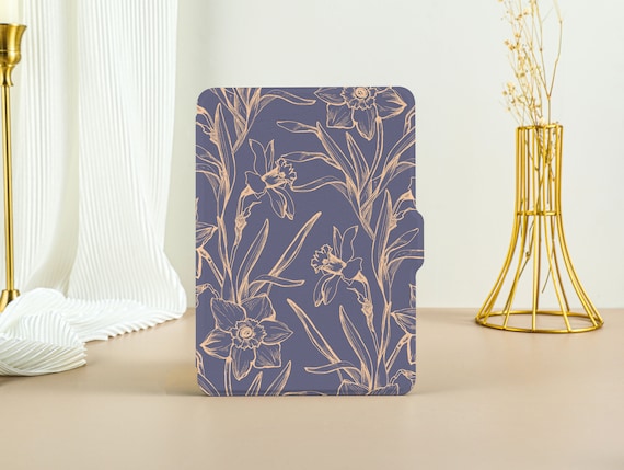 Outline Floral Trendy Kindle Case Kindle Paperwhite 11th Generation, Paperwhite 2021 Case, All New Kindle Case Kindle Cover with Wake/Sleep