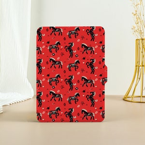 Custodia Retro Dark Horse per Kindle Kindle Paperwhite 11a generazione, custodia Paperwhite 2021, custodia completamente nuova per Kindle, custodia per Kindle con funzione di accensione/spegnimento automatico