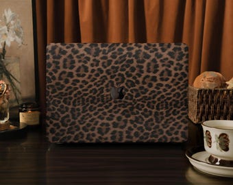 Retro Leopard Print MacBook Case| Personalized Luxury Gold