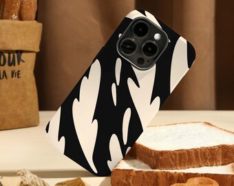 Black Abstract Wings iPhone Case for iPhone 17 16 15 Case iPhone 14 Pro Max 13 Pro Case iPhone 8 11 SE X XS XR Case Personalised Name Case