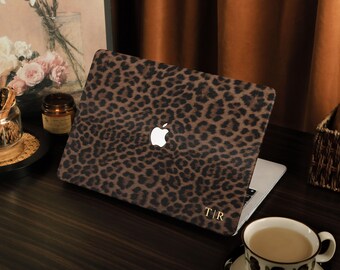 Retro Leopard Print MacBook Case| Personalized Luxury Gold