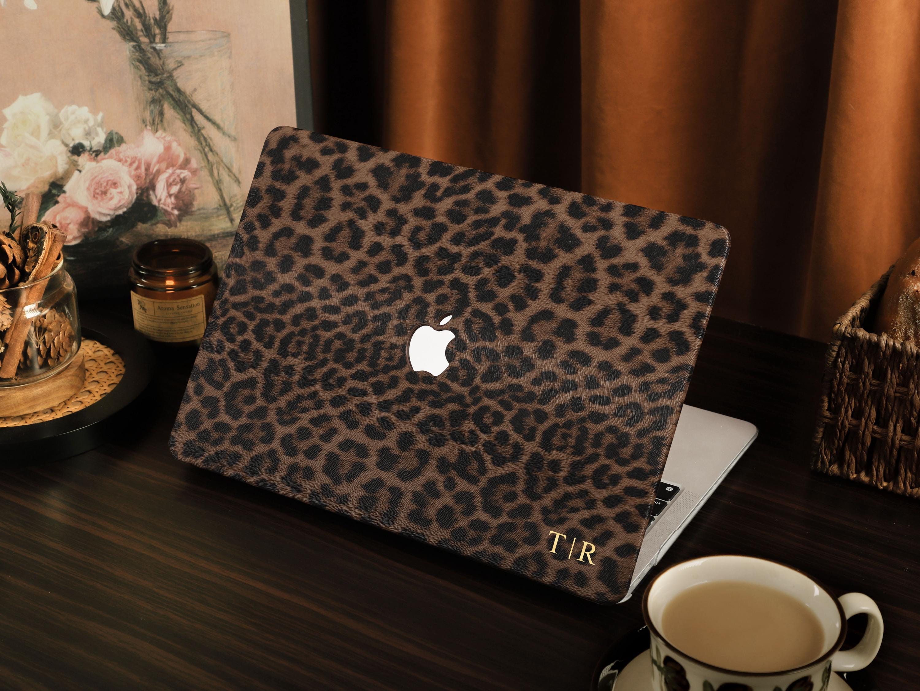 Retro Leopard Print MacBook Case| Personalized Luxury Gold