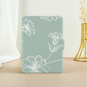 Aesthetic Lines Floral Kindle Case Kindle Paperwhite 11th Generation Paperwhite 2021 Case All New Kindle Case Kindle Cover with Auto Wake
