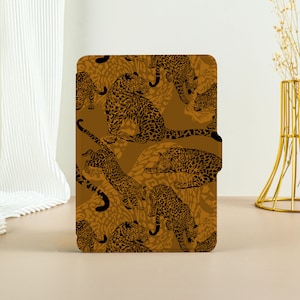Custodia per Kindle con stampa leopardata retrò, custodia per Kindle Paperwhite (11a generazione) Paperwhite 2021, nuovissima custodia per Kindle con accensione automatica