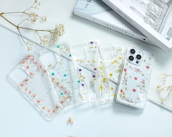 Real Pressed Flower Phone Case, Resin Art iPhone 15 14 13 12 Pro Max Se Xr Xs X 7 8 Case, Handmade Dried Pressed Flower Case Flower Gifts