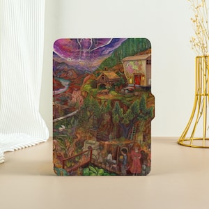 Oil Painting Town Kindle Case Kindle Paperwhite 11th Generation, Paperwhite 2021 Case, All New Kindle Case Kindle Cover with Auto Wake/Sleep