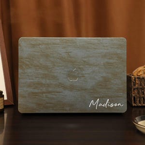 Saturn Strukturmuster Druck Leder MacBook Hülle, Vegan Leder MacBook Hülle für Pro 14 16 M1 M2 2023 Air 11/13 Pro 13 2021 2022