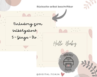 Printable voucher to print out yourself // Hello Baby // Birth // Gift Birthday // Give away time card // Gift voucher
