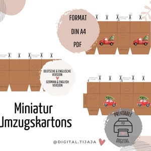 Krasnal: ruchome pudełko do przeprowadzki z motywem świątecznym / miniaturowe pudełko do przeprowadzki do wydrukowania i samodzielnego wykonania w formacie PDF