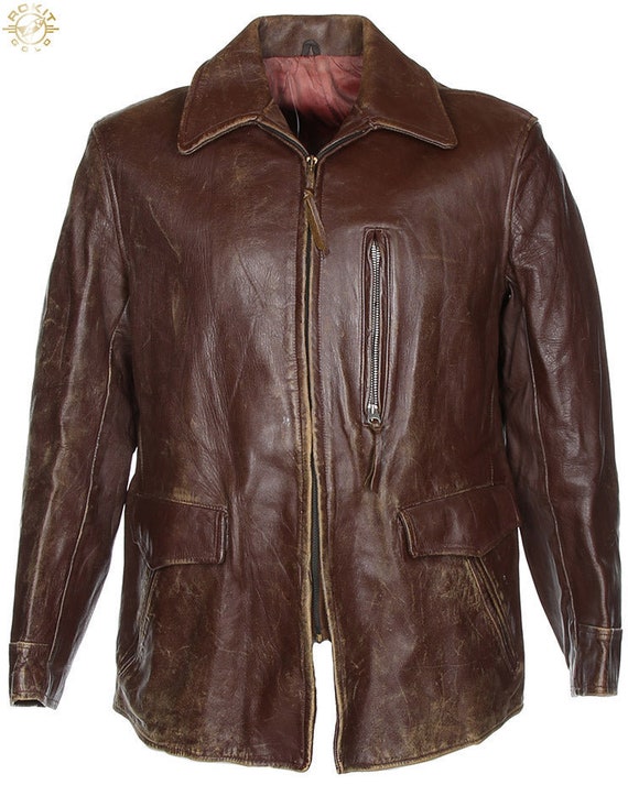 Vintage 40s Albert Richard Sportswear Leather Jac… - image 1