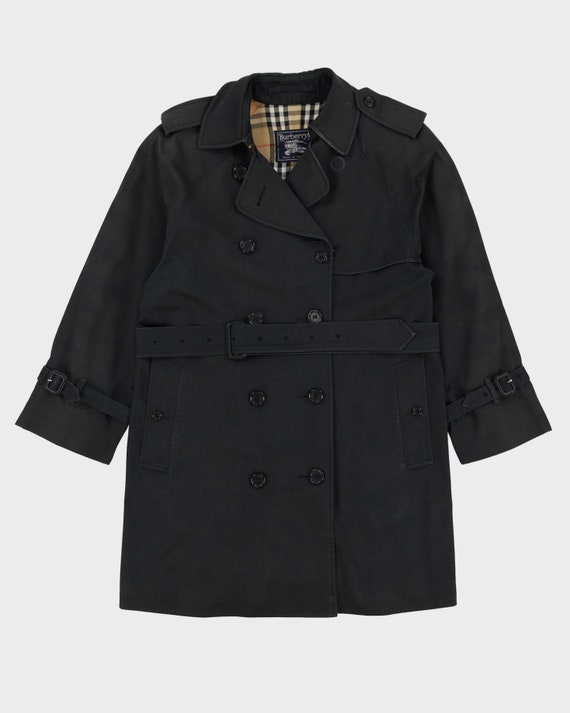 Vintage 1980s Burberry London Black Mac Jacket S Etsy Canada