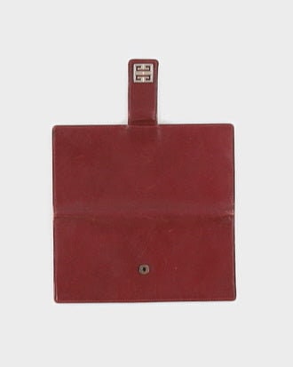 Vintage 80s Givenchy Red Leather Wallet O S