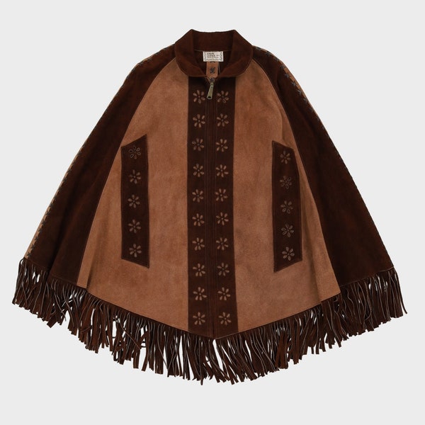 1970s Handmade Suede Poncho main image 0
