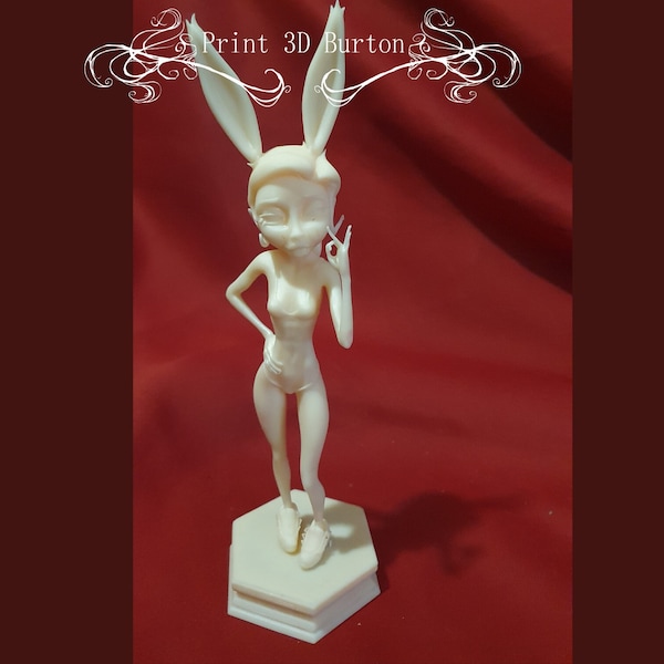 Figurine kawaii de jolie fille sexy en bikini avec oreilles de lapin Résine ABS (solide)