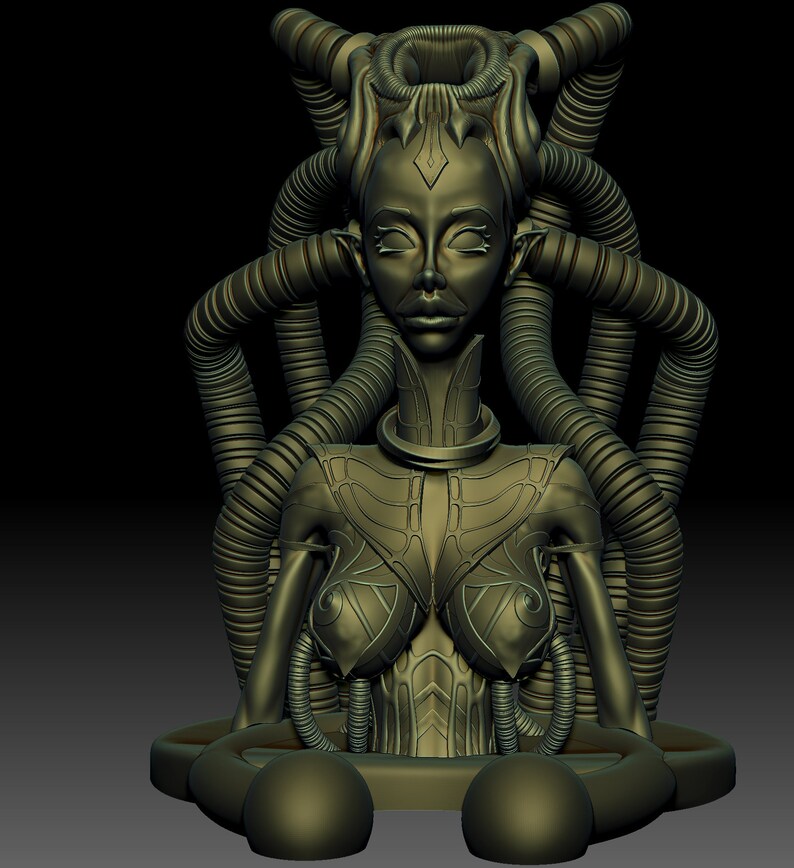 Hr Giger Inspired Sexy Goddess Bust Sculpture 3d Stl Files Kit Etsy