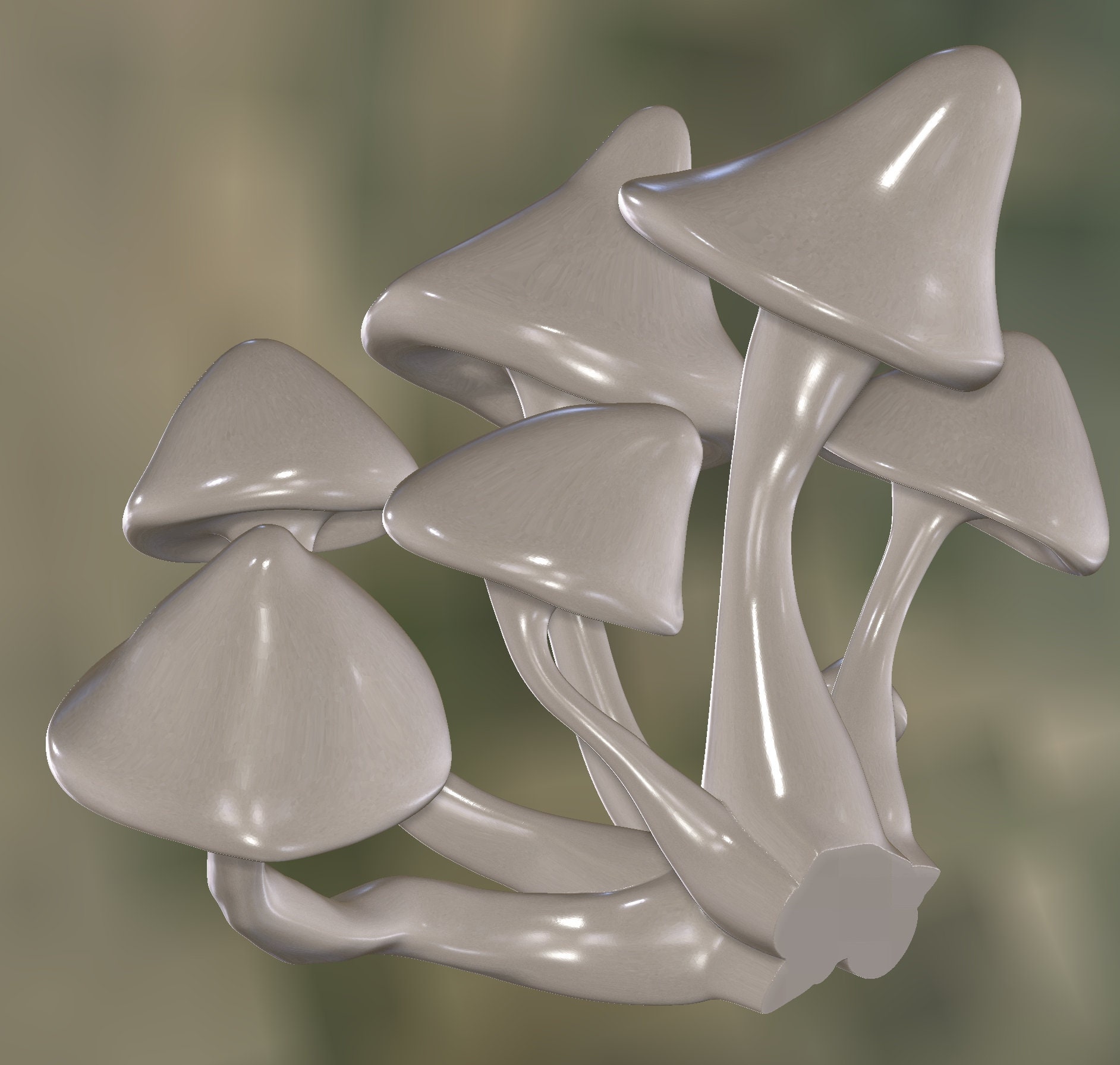 Stl File 3d Printing Mushroom Cluster - Etsy
