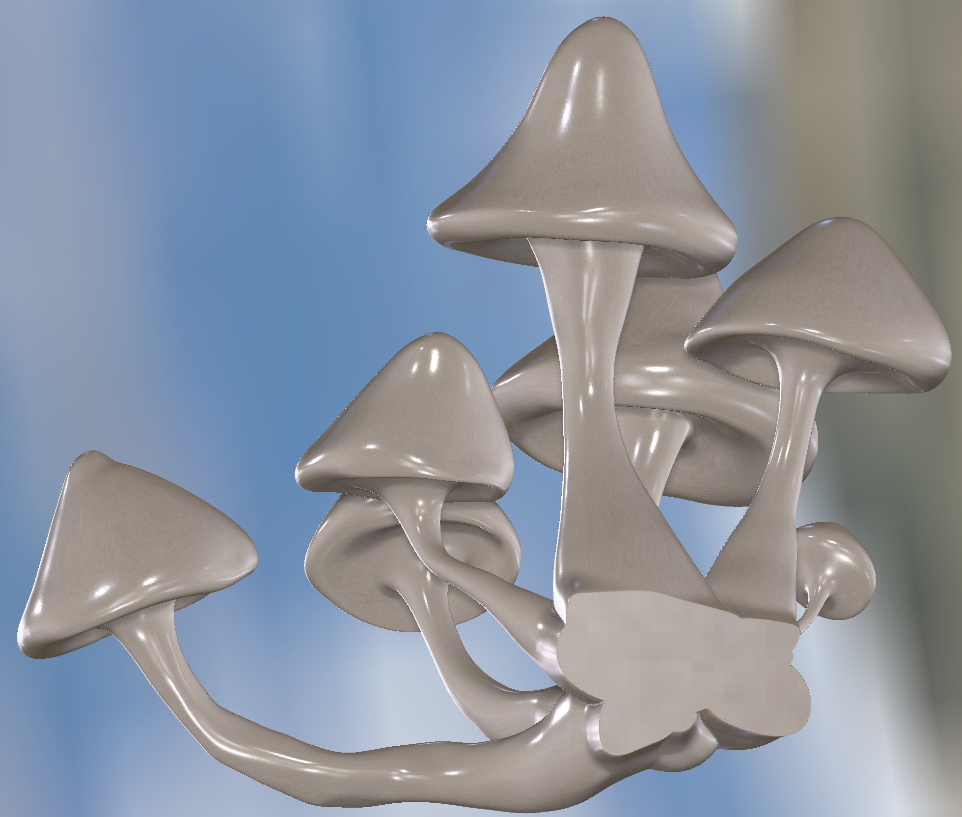 Stl File 3d Printing Mushroom Cluster - Etsy