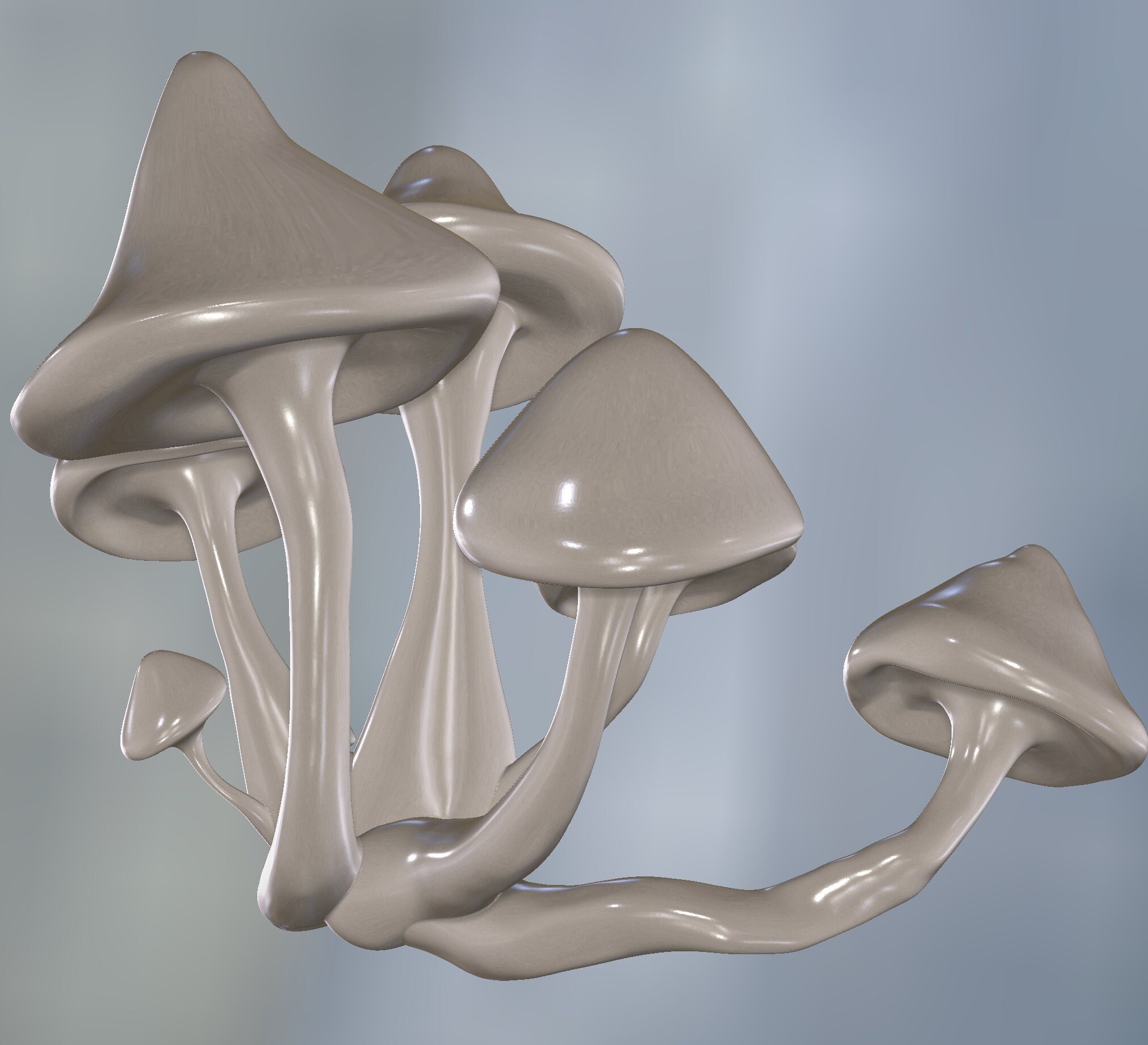 Stl File 3d Printing Mushroom Cluster - Etsy