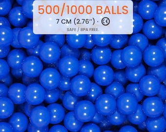 500 / 1000 Dark Blue Ball Pit Balls 7 cm (2.76") CE Certified Non-Toxic Soft Play Balls for Kids Ball Pit