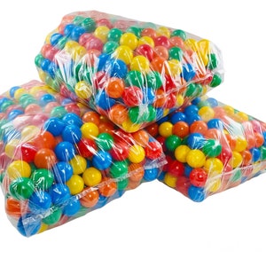 Ball Pit Bälle für Babys und Kleinkinder Phthalatfrei, BPA-frei, bruchfester Kunststoff - 5 helle Farben Wiederverwendbare Spielzeug für Kinder mit Aufbewahrungstasche