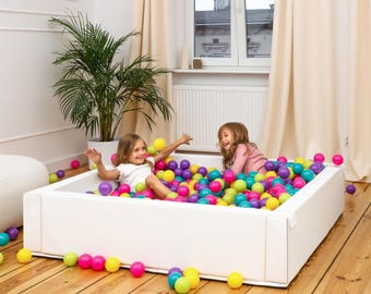White Ball Pit, Soft play equipment, Baby Ball Pool, Activity Toy, HappyBasia, Bällebad Set, Soft Play Area, large ball pit, foam ball pit